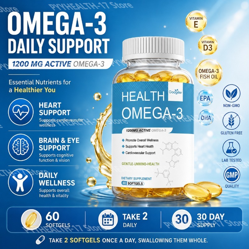 Omega 3 Fish Oil - Cápsulas Blandas de Omega-3 con 1200