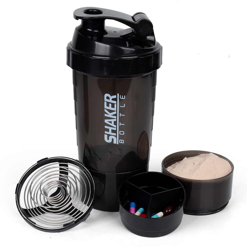 Whey Protein Isolate - Agitador de 3 capas, botella de