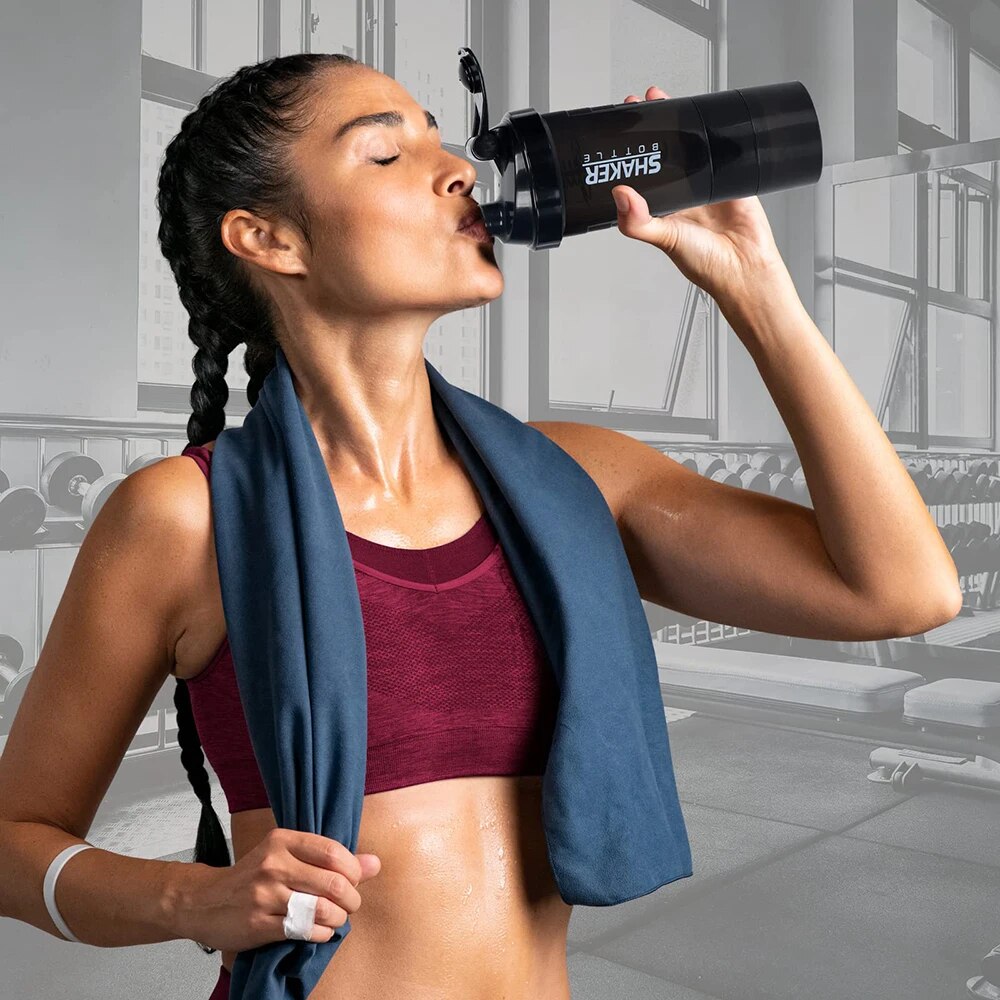 Agitador de 3 capas, botella d - Whey Protein Isolate reseña y precio