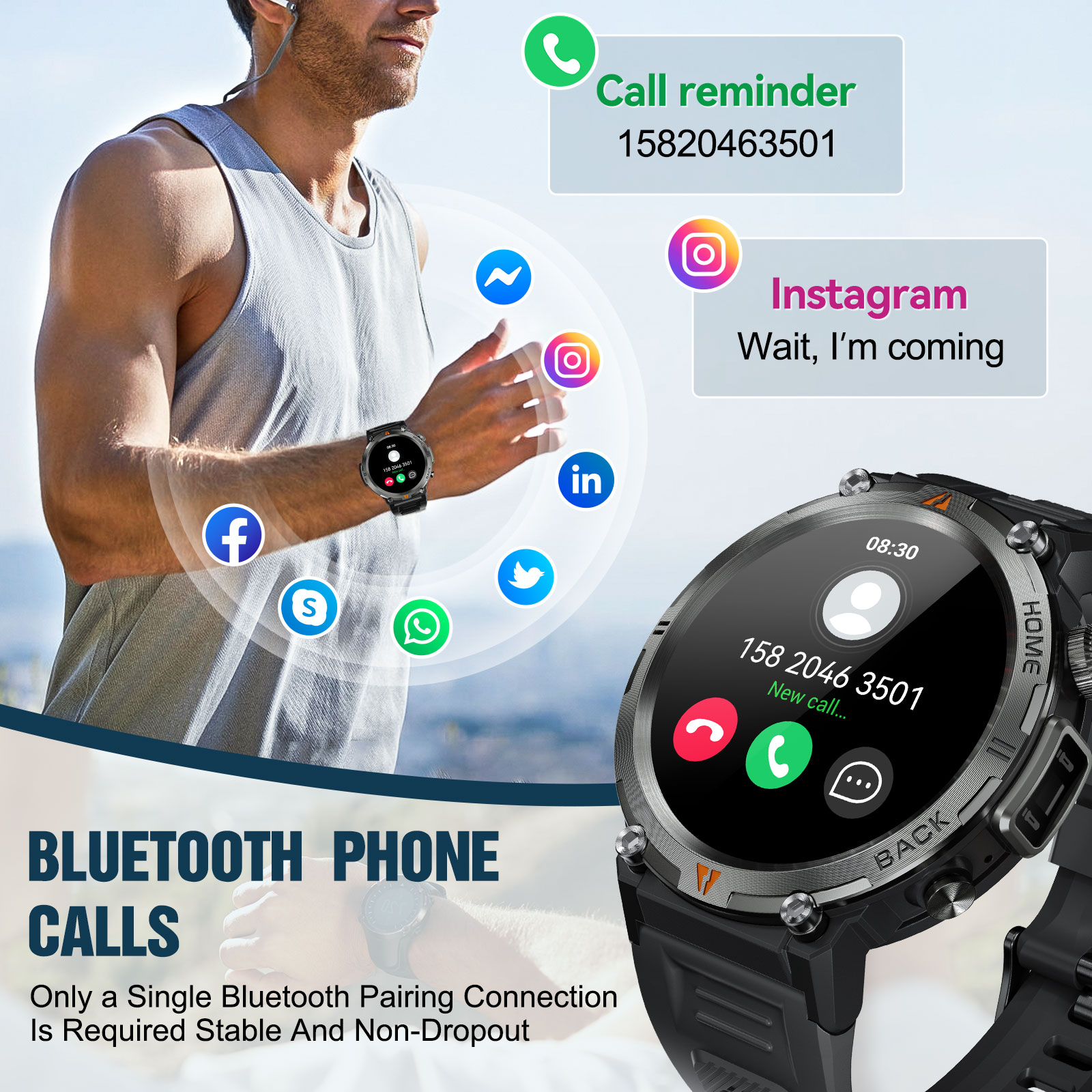 EIGIIS KE3 Bluetooth llamada r - Nutrition Gym reseña y precio